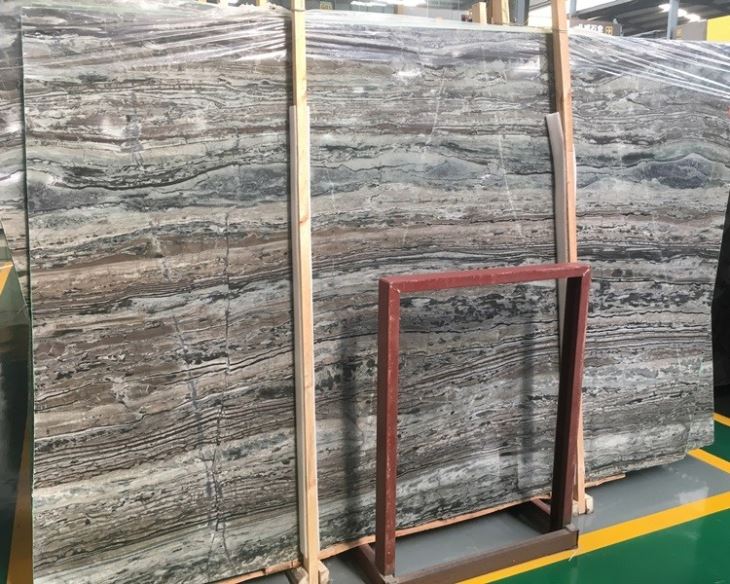 China Da Vinci Brown Wooden Marble Slabs