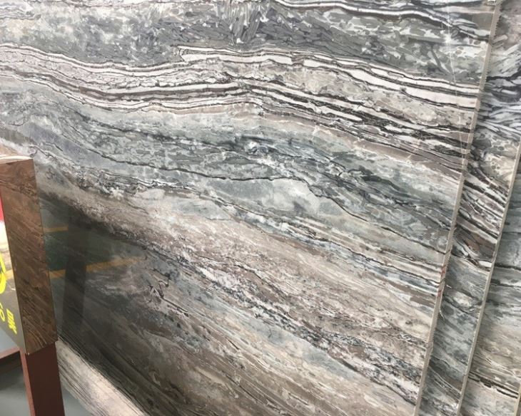 China Da Vinci Brown Wooden Marble Slabs