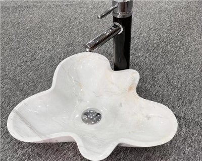 Natürliches weißes Marmorwaschbecken