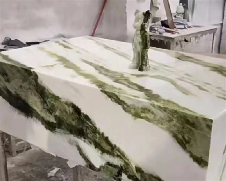 Tiffany green marble kitchen